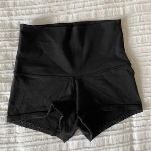 Black Spandex High Rise Shorts
